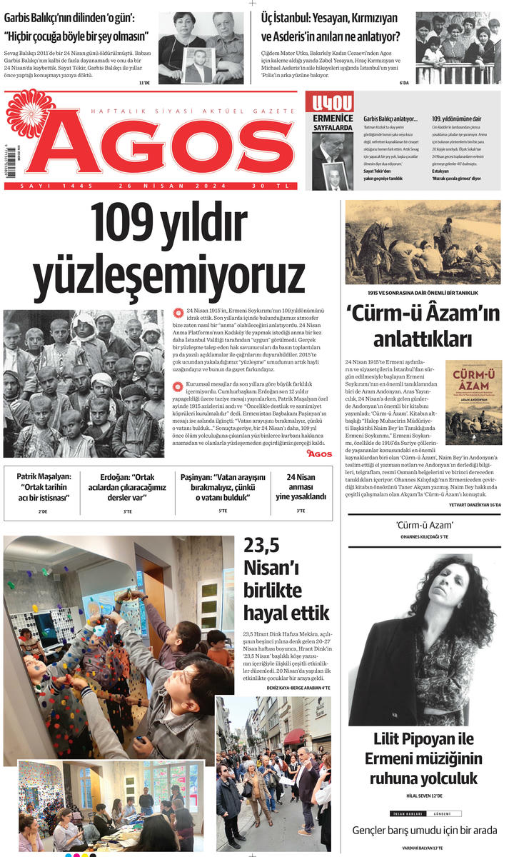 Agos yeni sayısıyla bayilerde